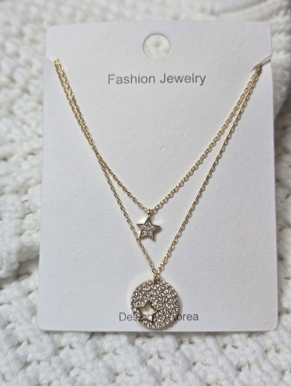 Starlight Dream Layered Stars Charm Necklace Gold Chain